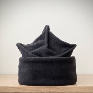 joodito origami crown fleece house hat bucket beanie cap chunky slouchy black